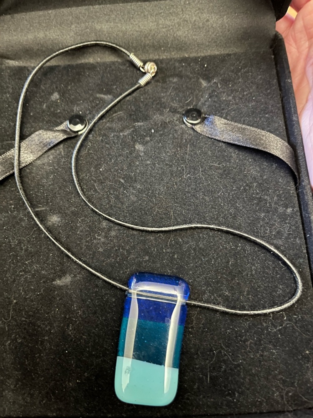 Blue Ombre Glass Pendant Necklace